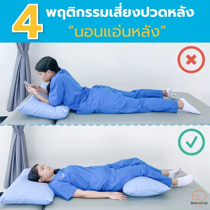 4 พฤติกรรมเสี่ยงปวดหลัง | นอนแอ่นหลัง
