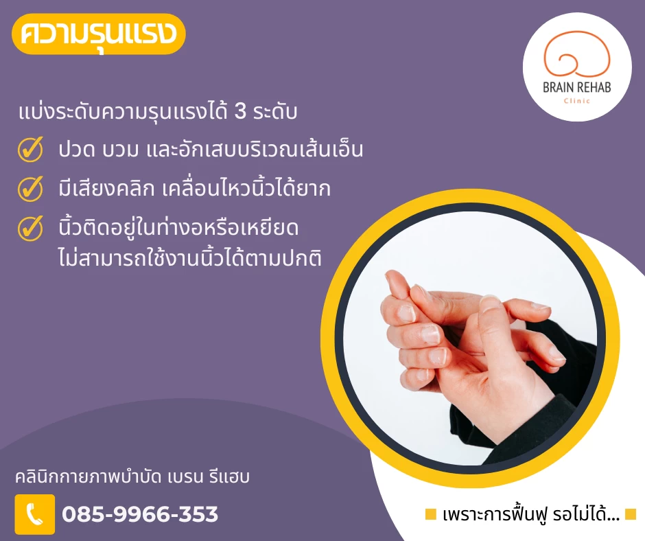 ความรุนแรงของอาการนิ้วล็อก (Trigger Finger)