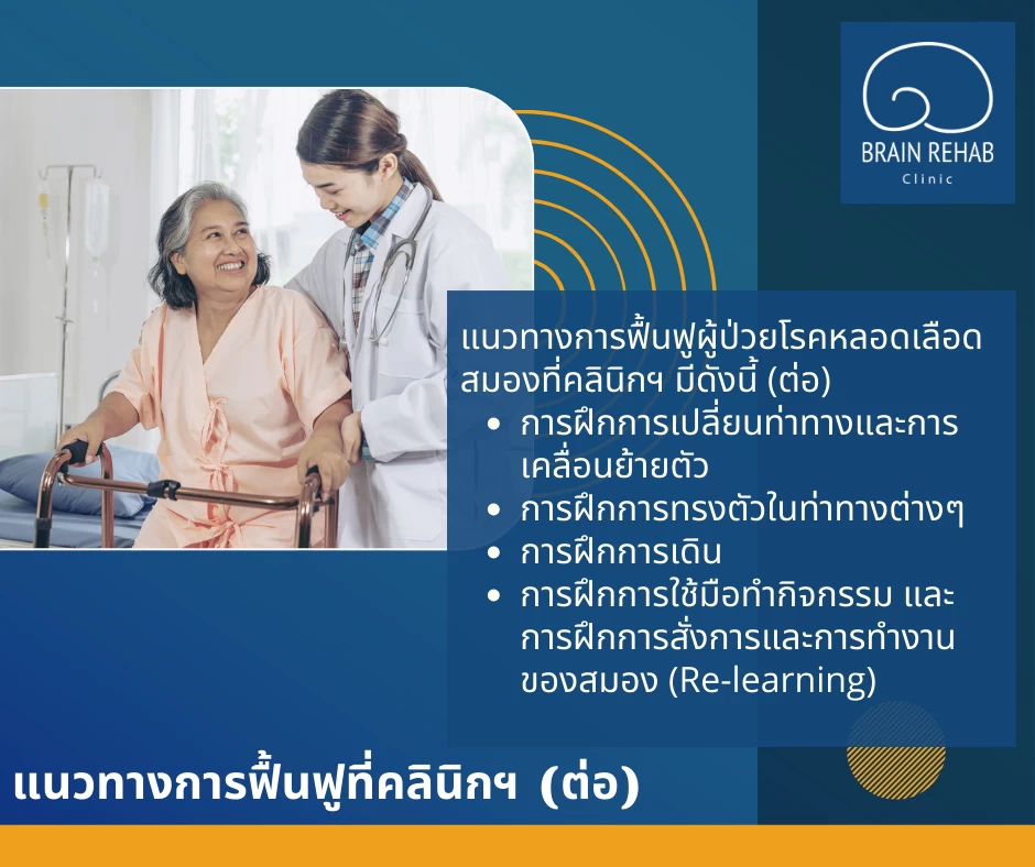 แนวทางการฟื้นฟูผู้ป่วยโรคหลอดเลือดสมอง (Stroke) ทางกายภาพบำบัด ที่เบรน รีแฮบ คลินิก (ต่อ)