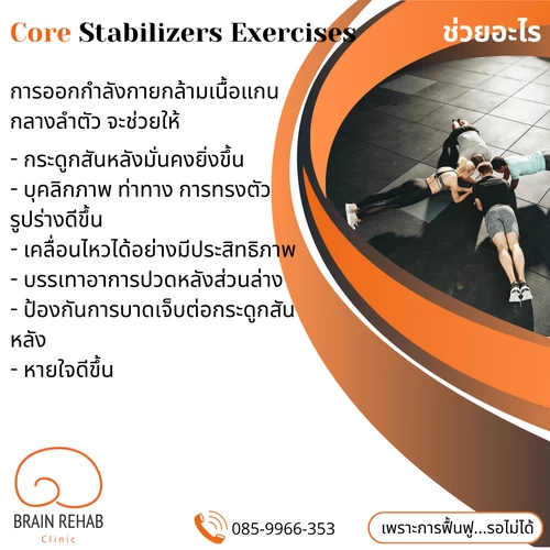 การออกกำลังกายกล้ามเนื้อแกนกลางลำตัว ช่วยอะไร, Core Stabilization Exercises ช่วยอะไร, Core Stability Exercises ช่วยอะไร