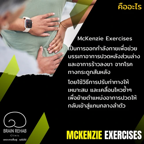 การออกกำลังกายแบบแมคเคนซี่ คืออะไร (What is McKenzie Exercises?) สำหรับผู้ป่วยโรคกระดูกสันหลัง ปวดหลังร้าวลงขา (Sciatica Pain)